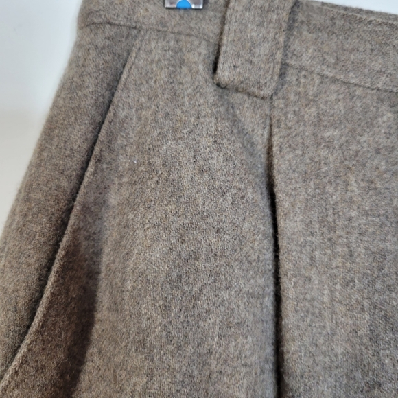 Vintage J G Hook Wool A-line lined Btn Frnt Skirt with Back Split Brown Size 12 - Picture 3 of 9